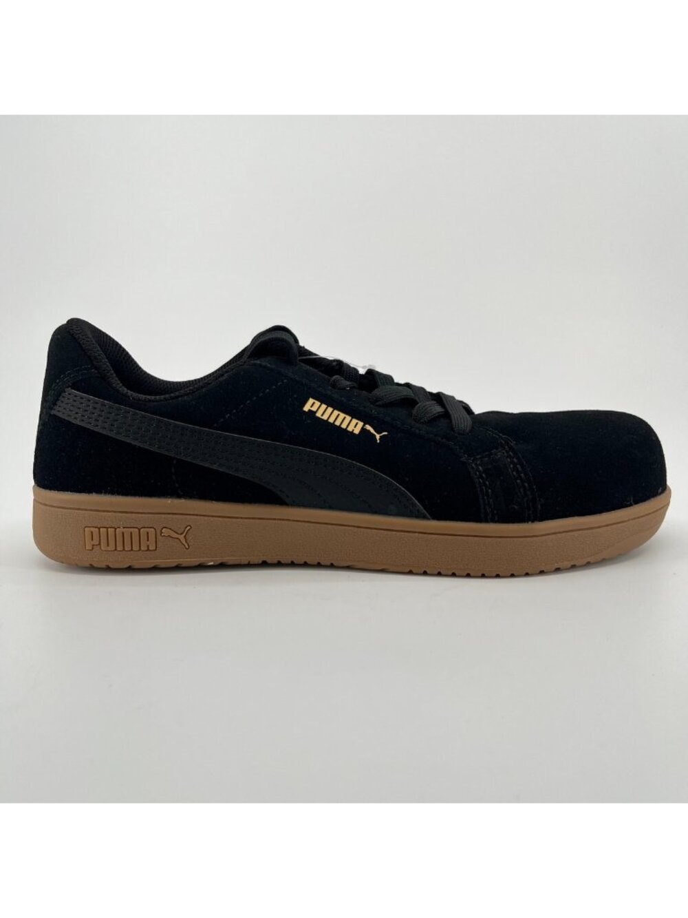Puma Iconic Suede Low Womens Size 10 Black Gum Composite Toe Safety Work Shoes